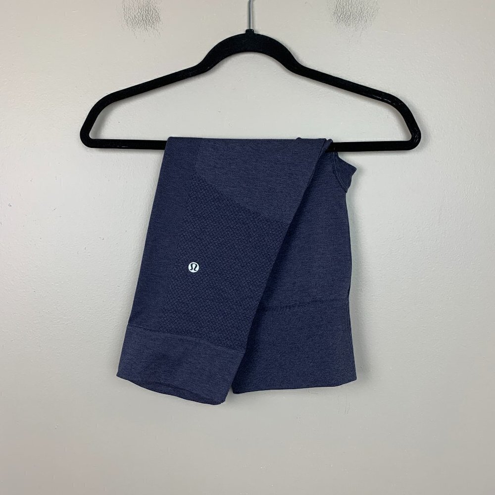 Lululemon Seamless Navy Blue High Waist Cropped Leggings Size 8